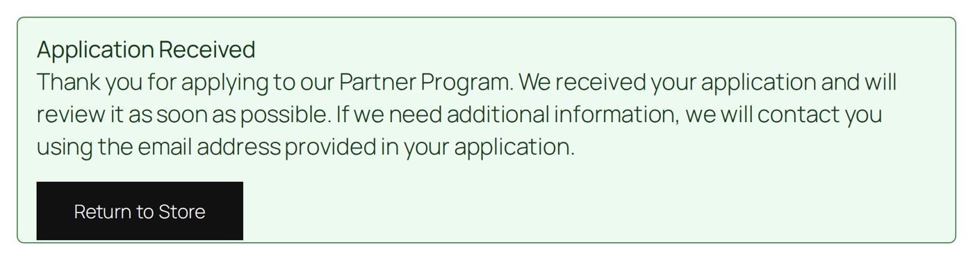 Submit Partner Application: the answer