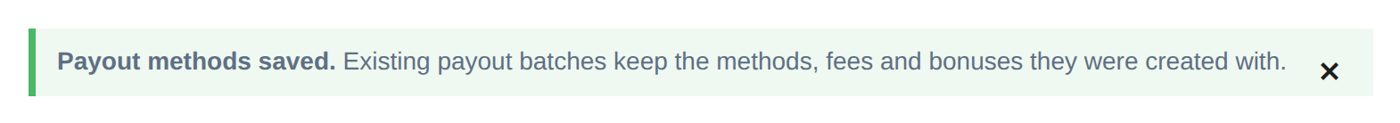 Save Payout Methods