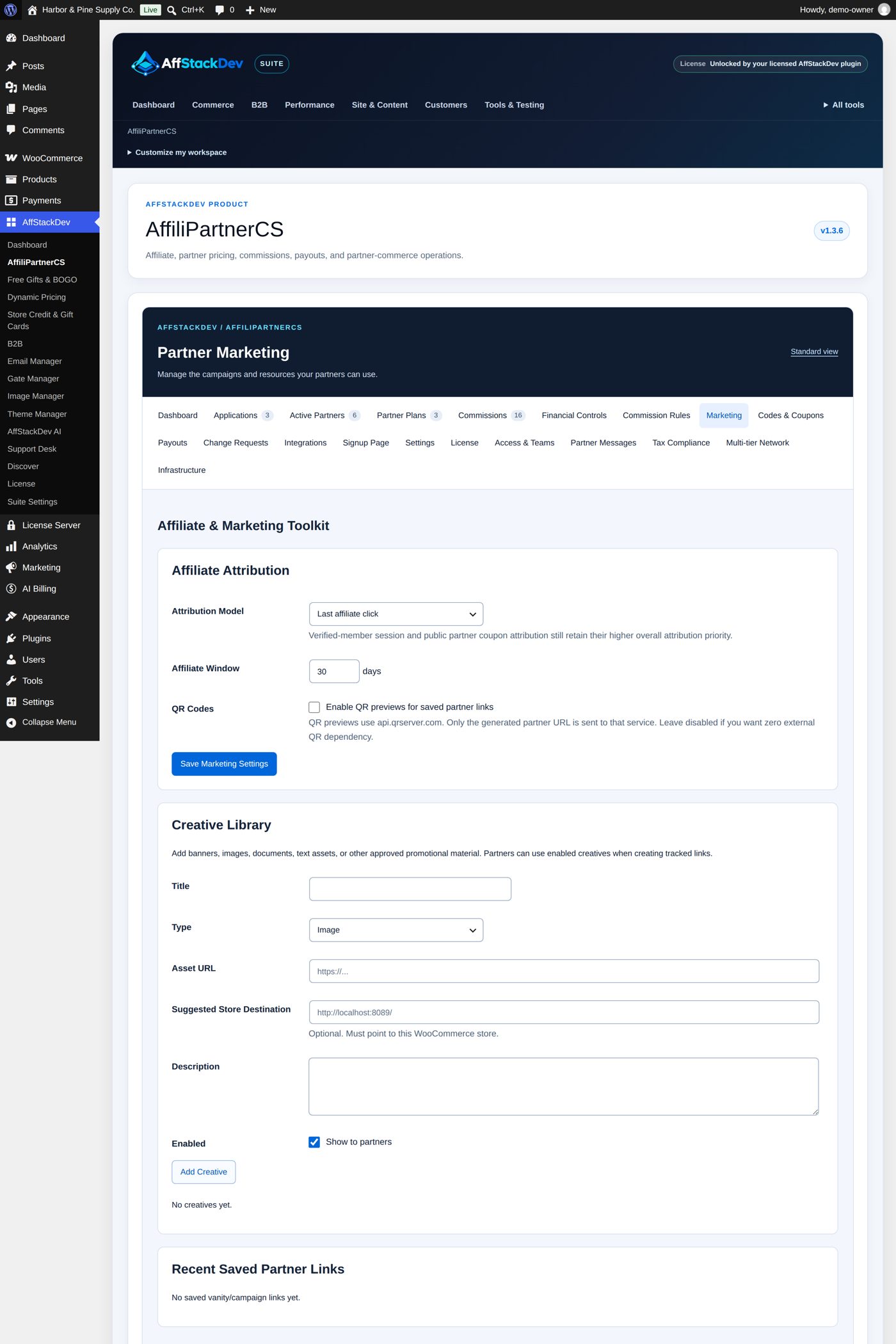 Partner Marketing: attribution, creatives, saved links