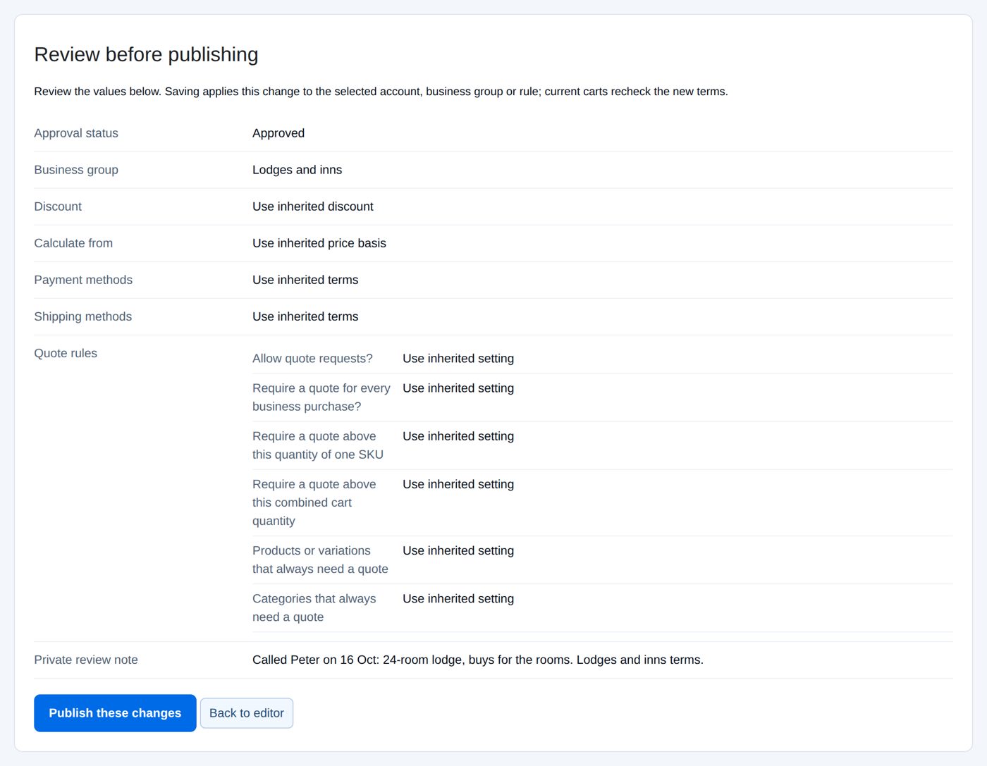Review changes