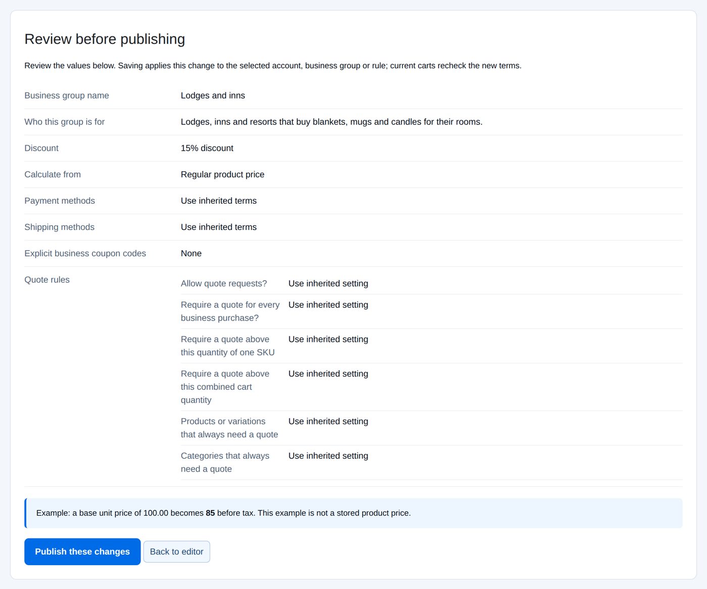 Review changes: what will be saved