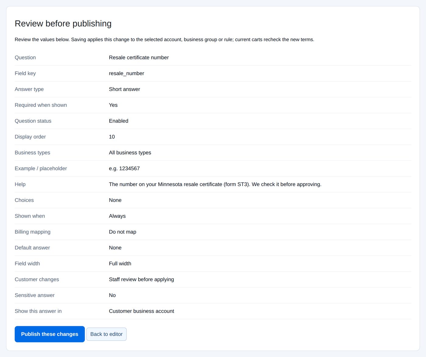 Review changes