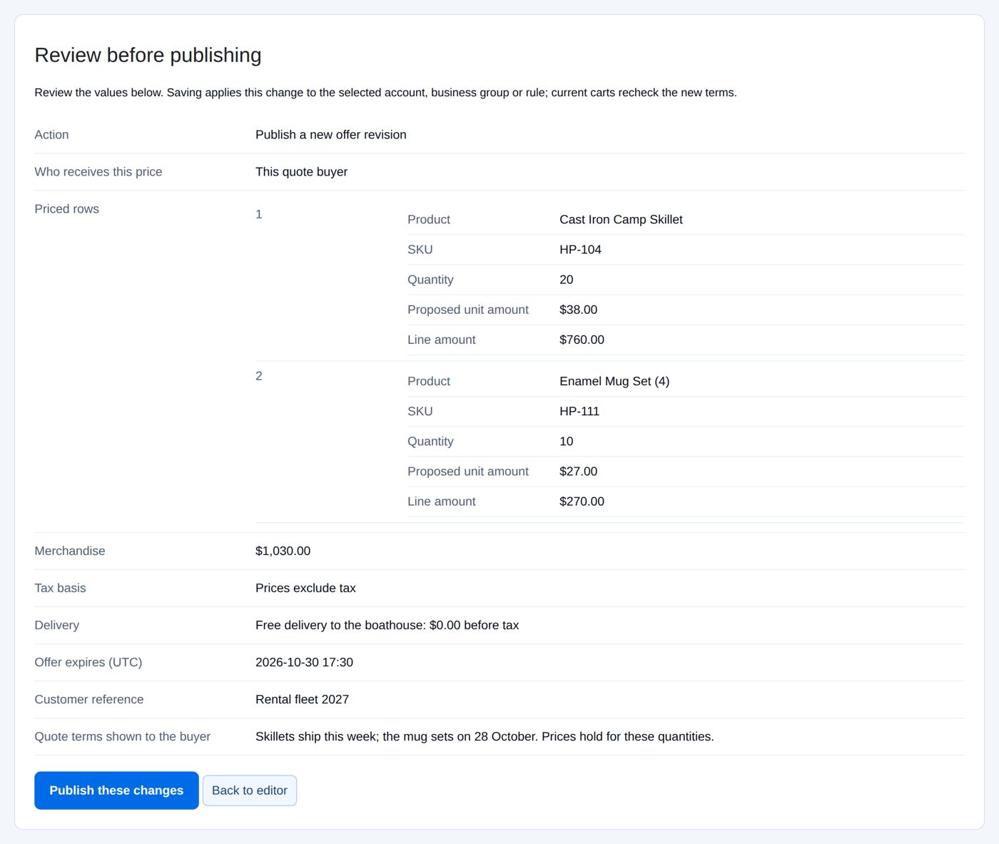Review changes