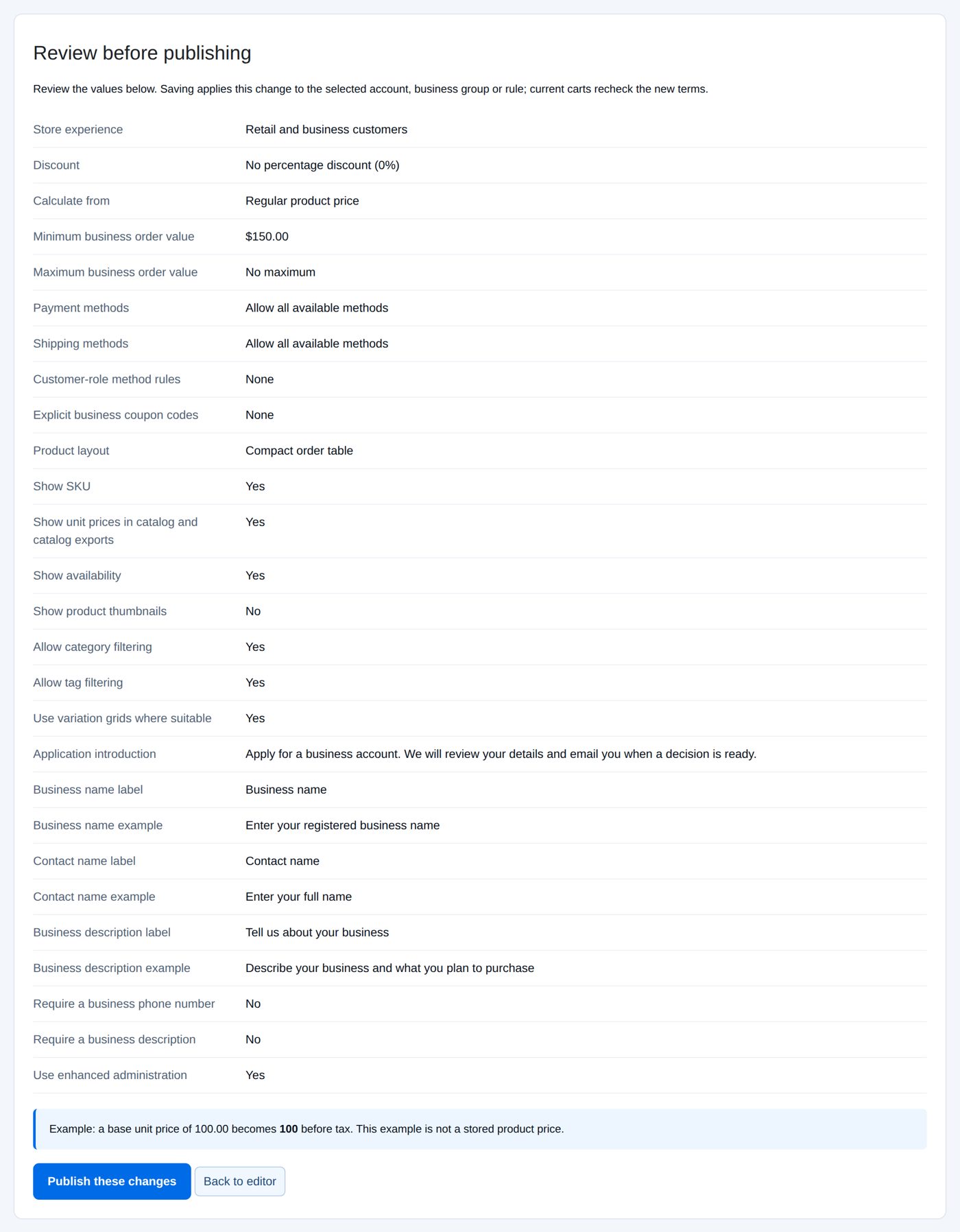 Review changes: everything that will be saved