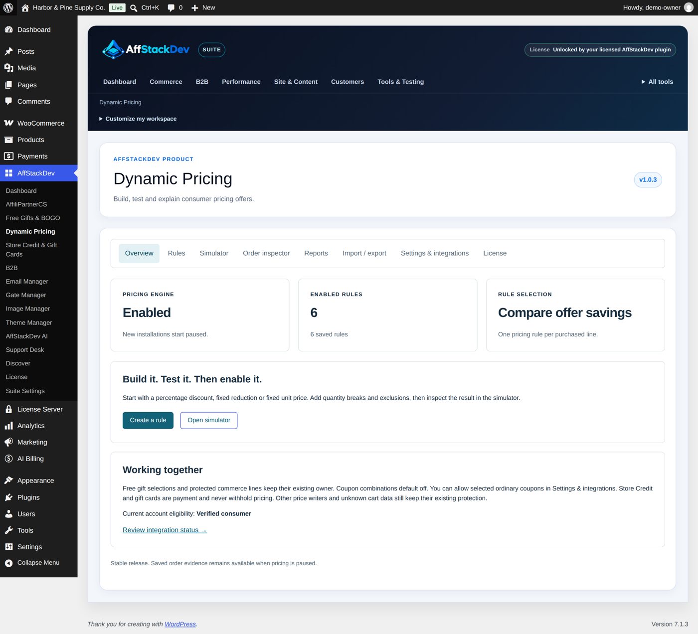 Dynamic Pricing overview: pricing engine, rules and rule selection
