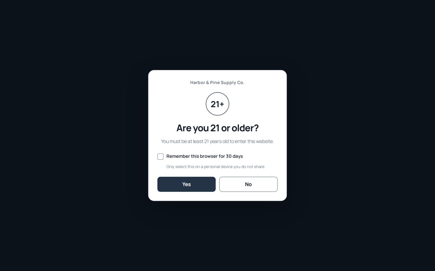 The question on the shop page, as a visitor sees it